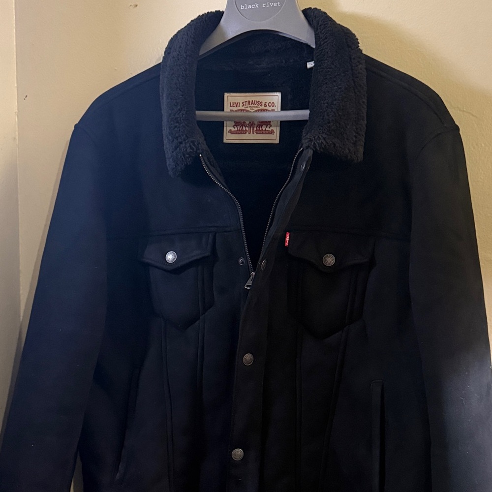 Levi's Black Sherpa-Lined Jacket